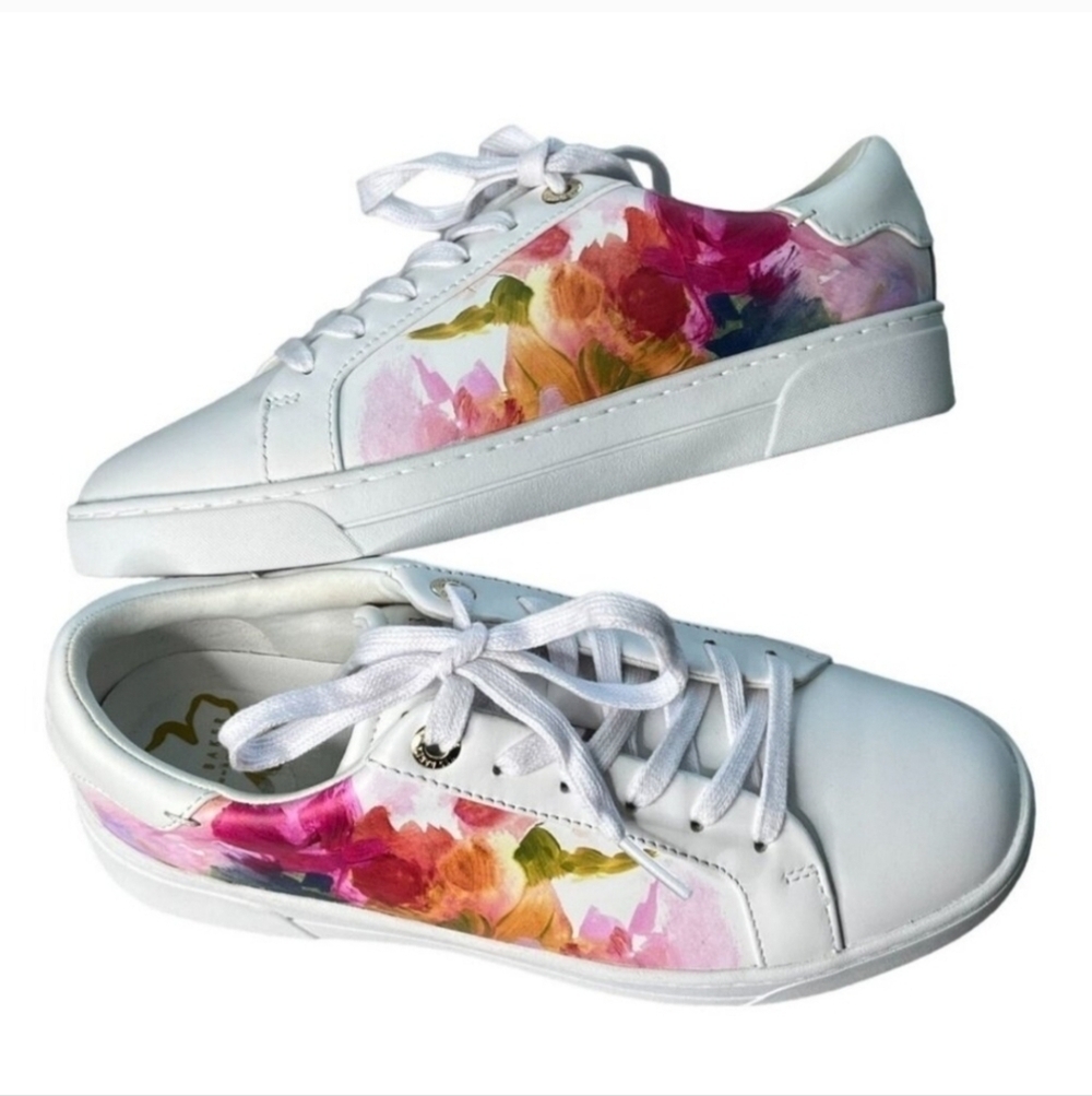 Ted Baker Womens Artoh Art Print Leather Trainers